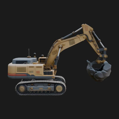 Excavator Model Design 3 3D Print Model