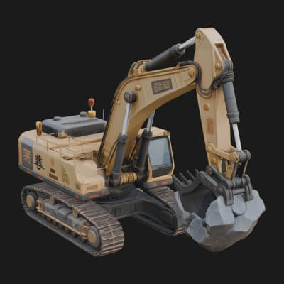 Excavator Model Design 4 3D Print Model