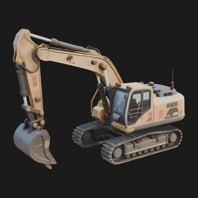 Excavator Model Design 5 3D Print Model