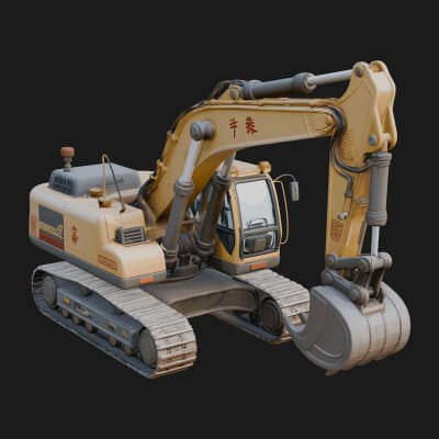 Excavator Model Design 7 3D Print Model