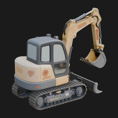 Excavator Model Design 8 3D Print Model