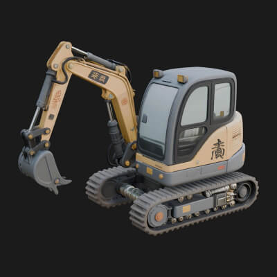 Excavator Model Design 9 3D Print Model