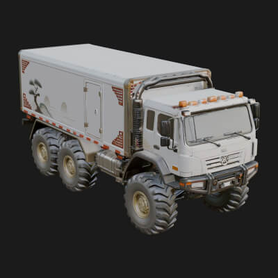 Expedition Box Truck Model Design 1 3D Print Model