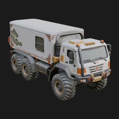 Expedition Box Truck Model Design 2 3D Print Model