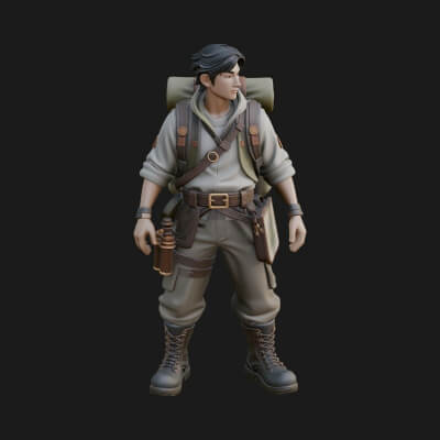Explorer Man Statue Design 11 3D Print Model
