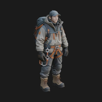 Explorer Man Statue Design 12 3D Print Model