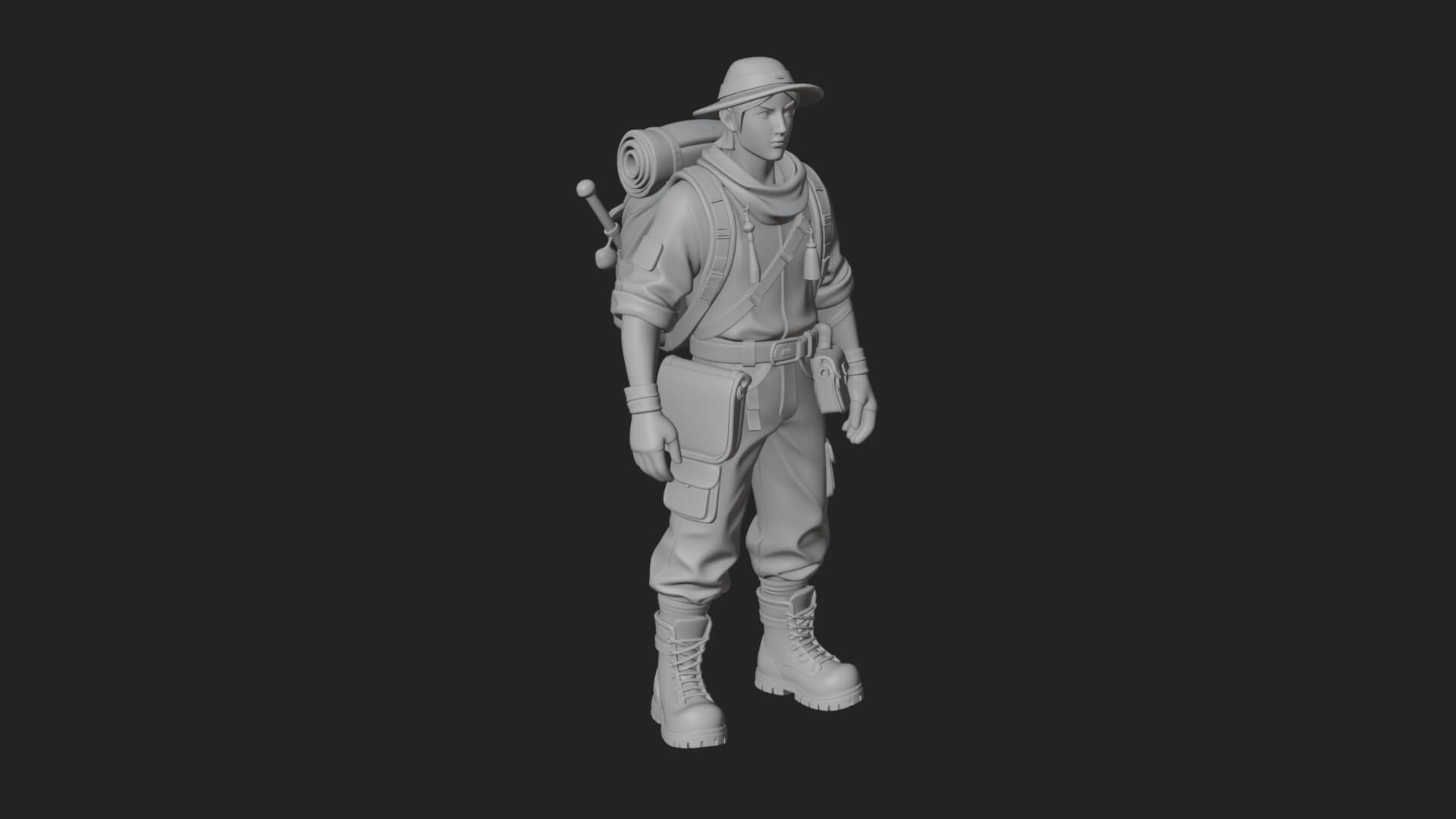 Explorer Man Statue Design 15 3D Print Model 3D Model