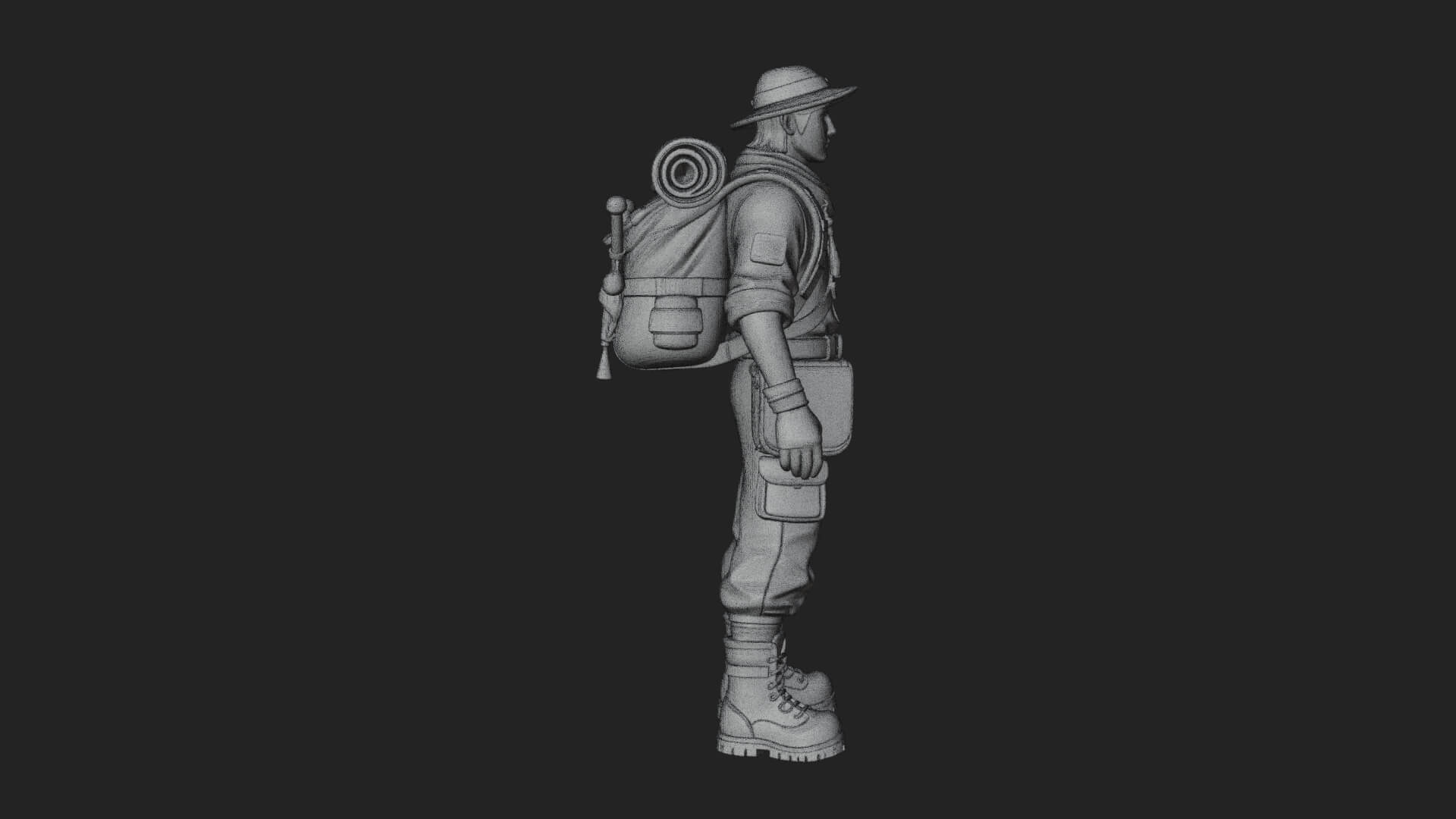 Explorer Man Statue Design 15 3D Print Model 3D Model