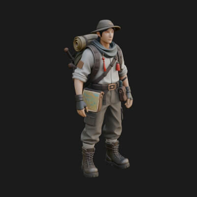 Explorer Man Statue Design 15 3D Print Model