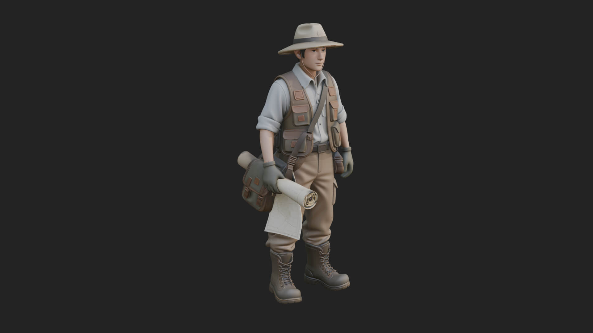 Explorer Man Statue Design 16 3D Print Model 3D Model