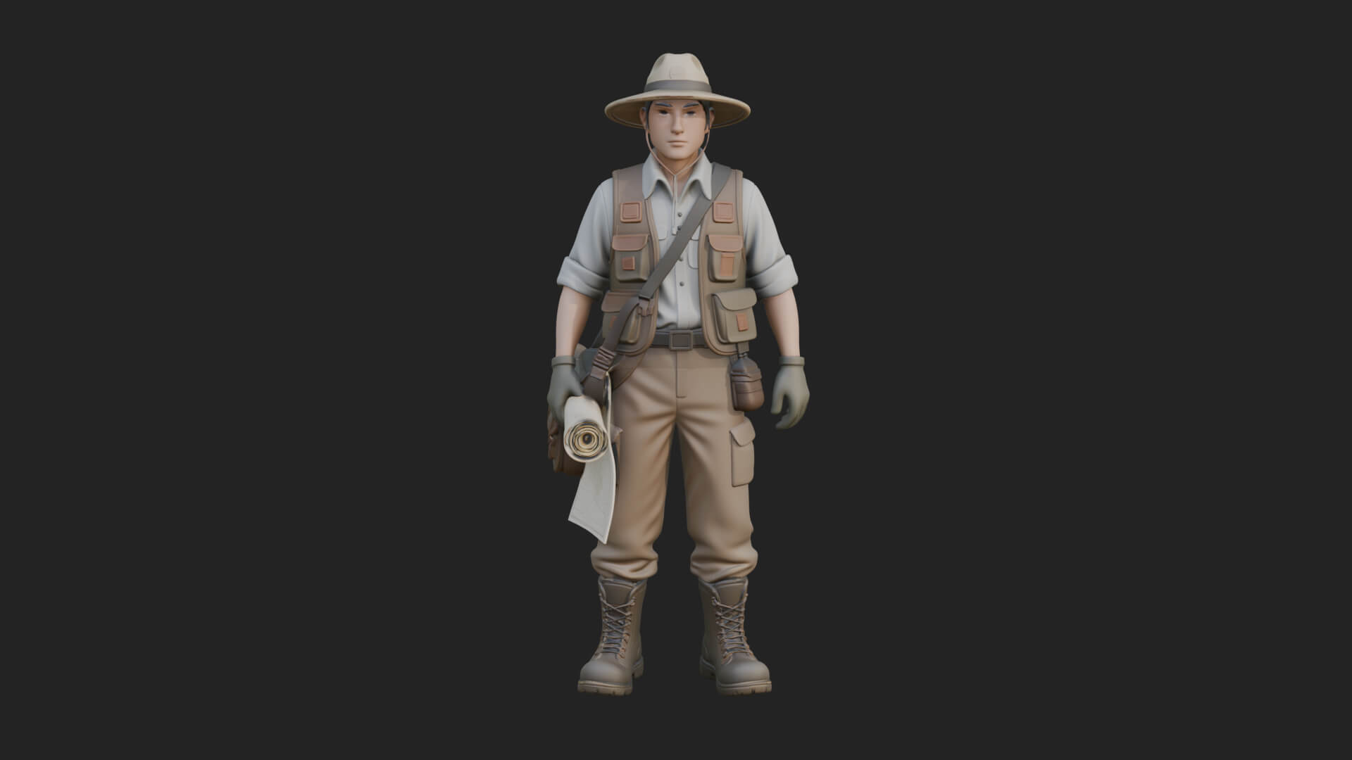 Explorer Man Statue Design 16 3D Print Model 3D Model