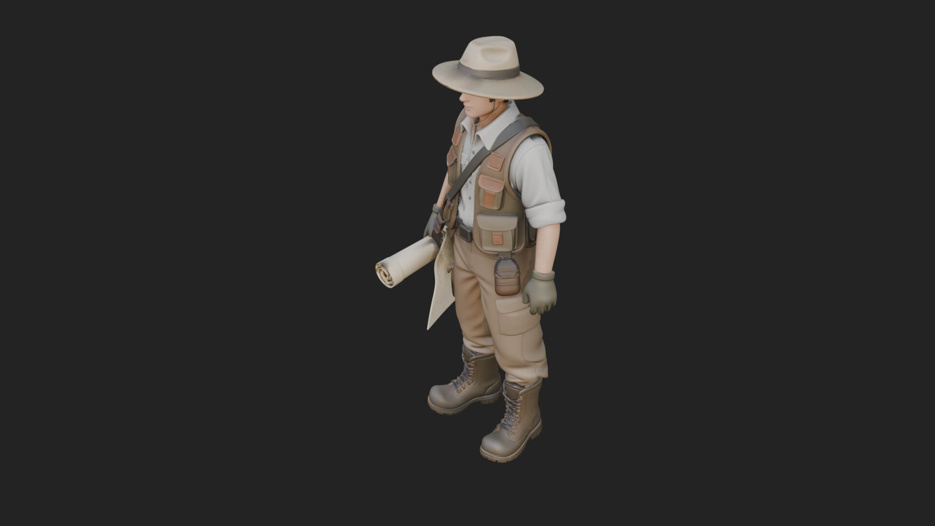 Explorer Man Statue Design 16 3D Print Model 3D Model
