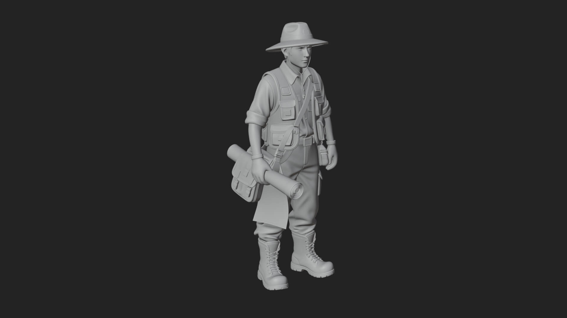 Explorer Man Statue Design 16 3D Print Model 3D Model