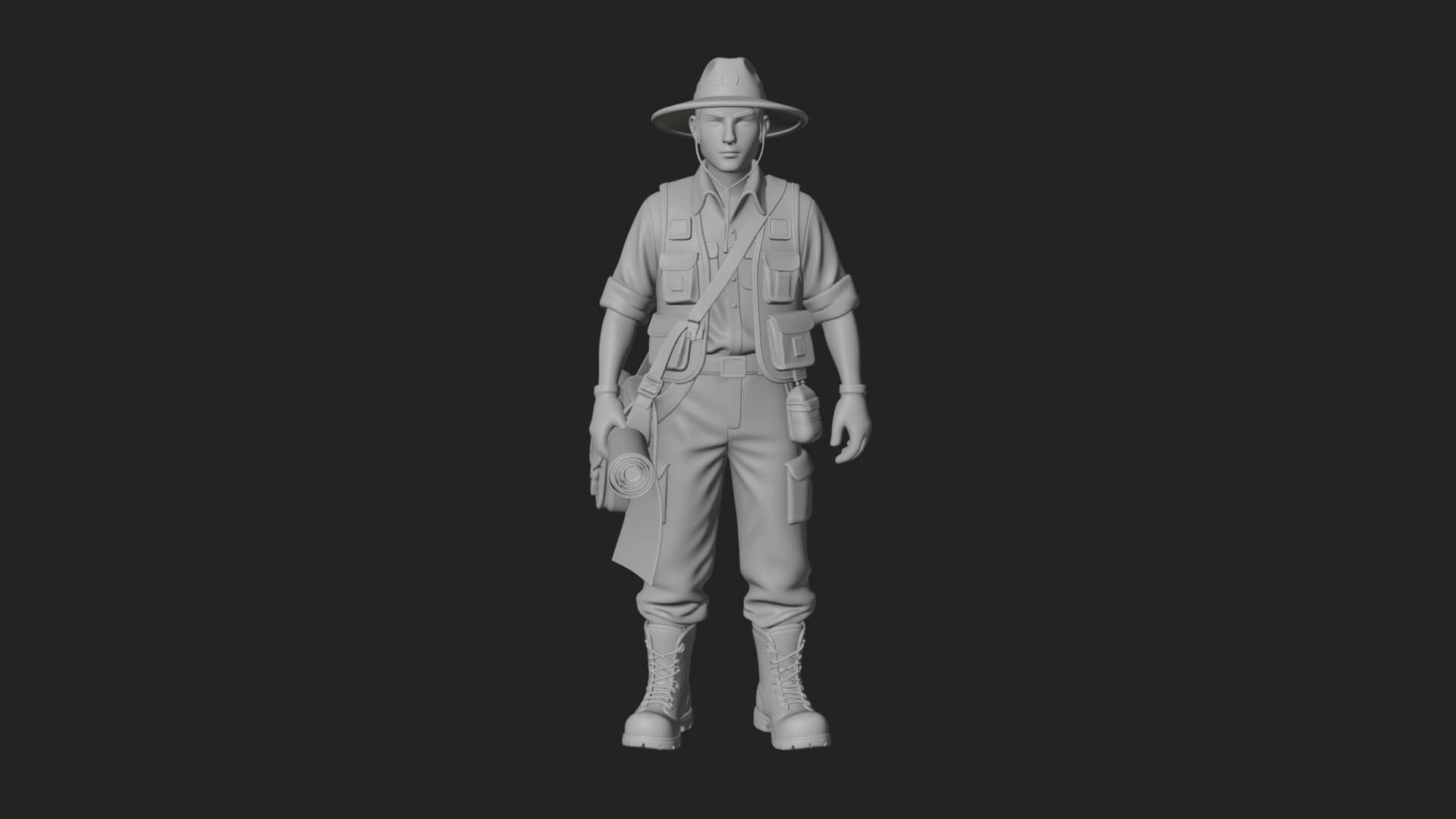 Explorer Man Statue Design 16 3D Print Model 3D Model