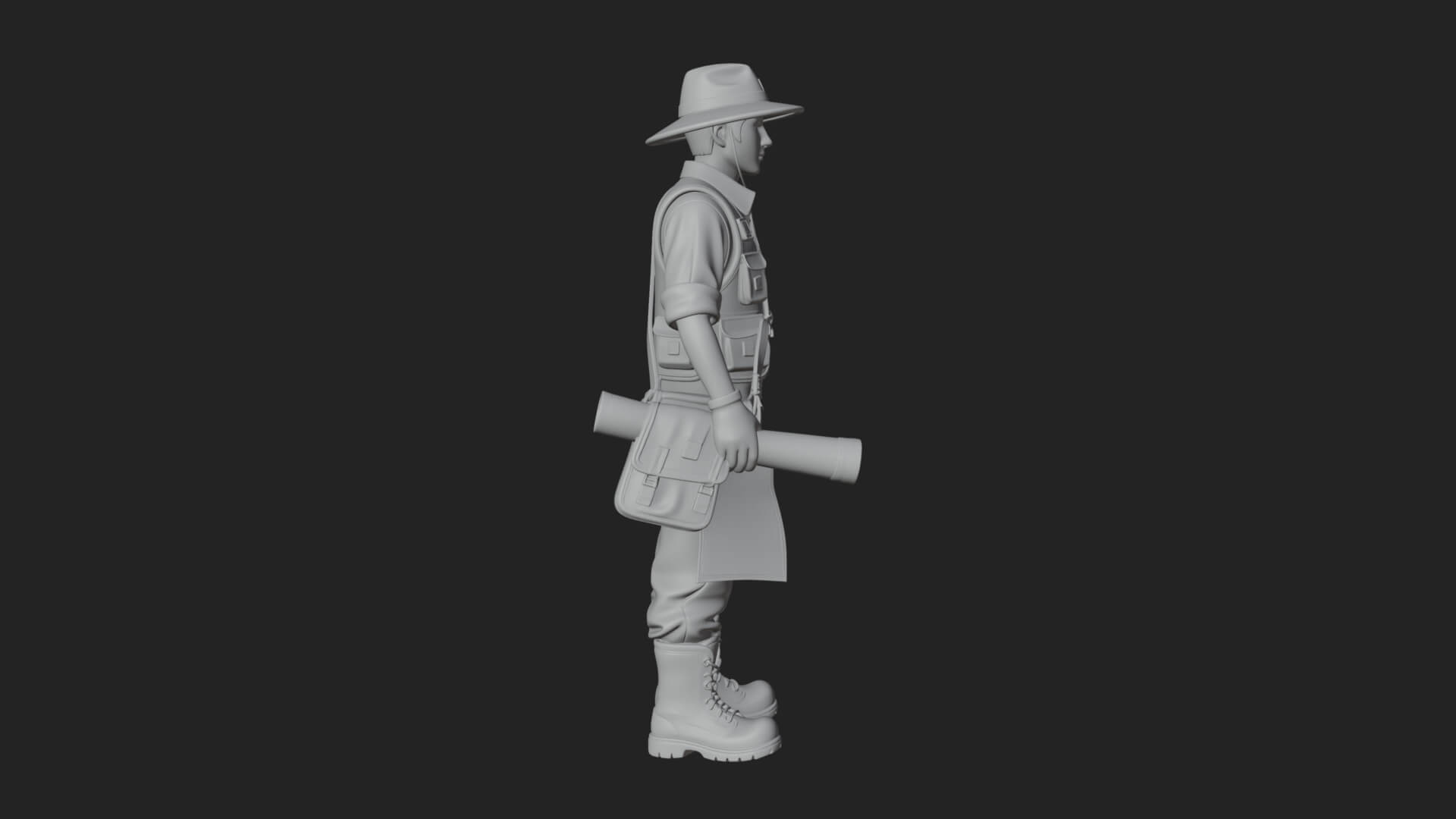 Explorer Man Statue Design 16 3D Print Model 3D Model