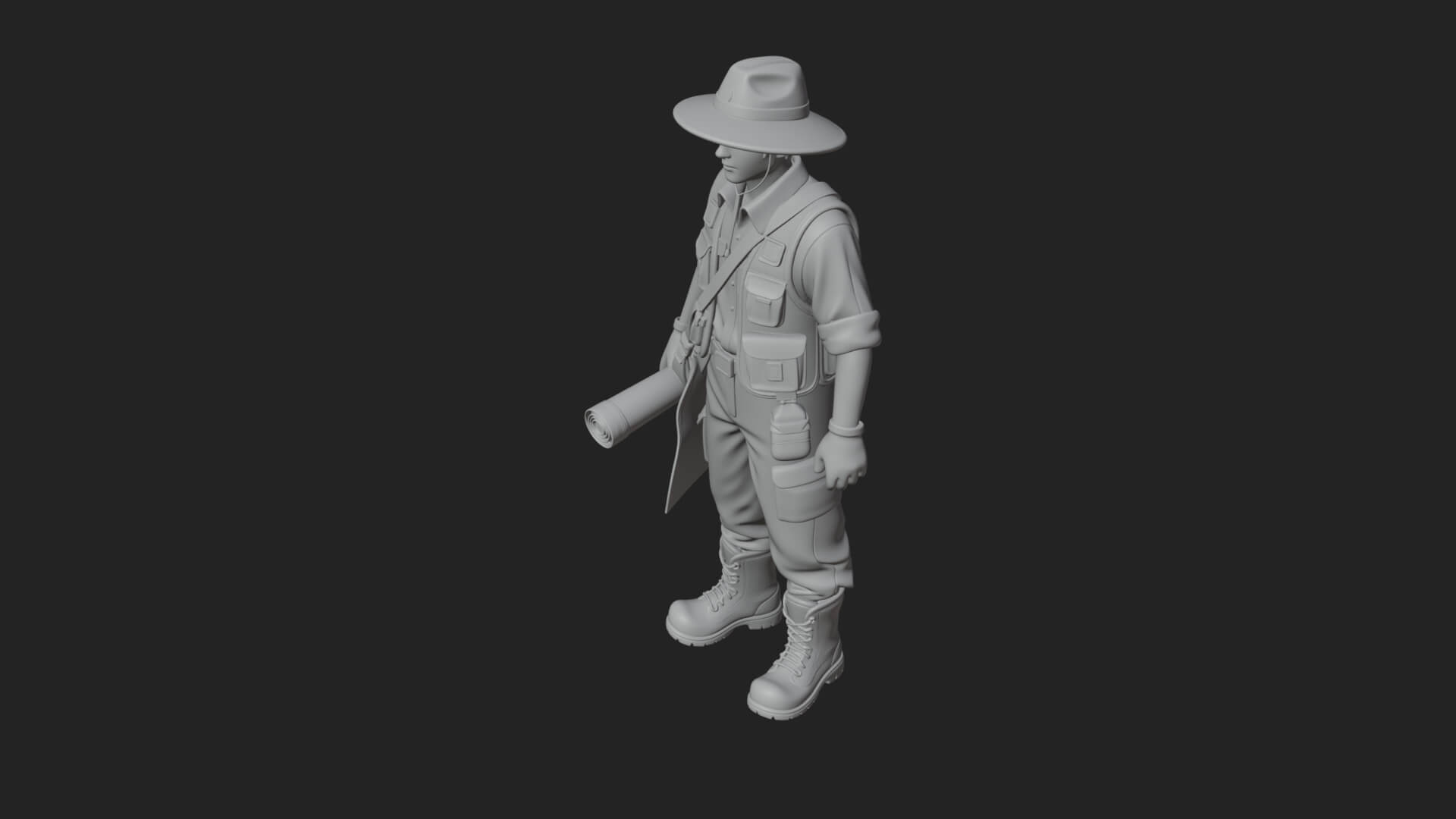Explorer Man Statue Design 16 3D Print Model 3D Model