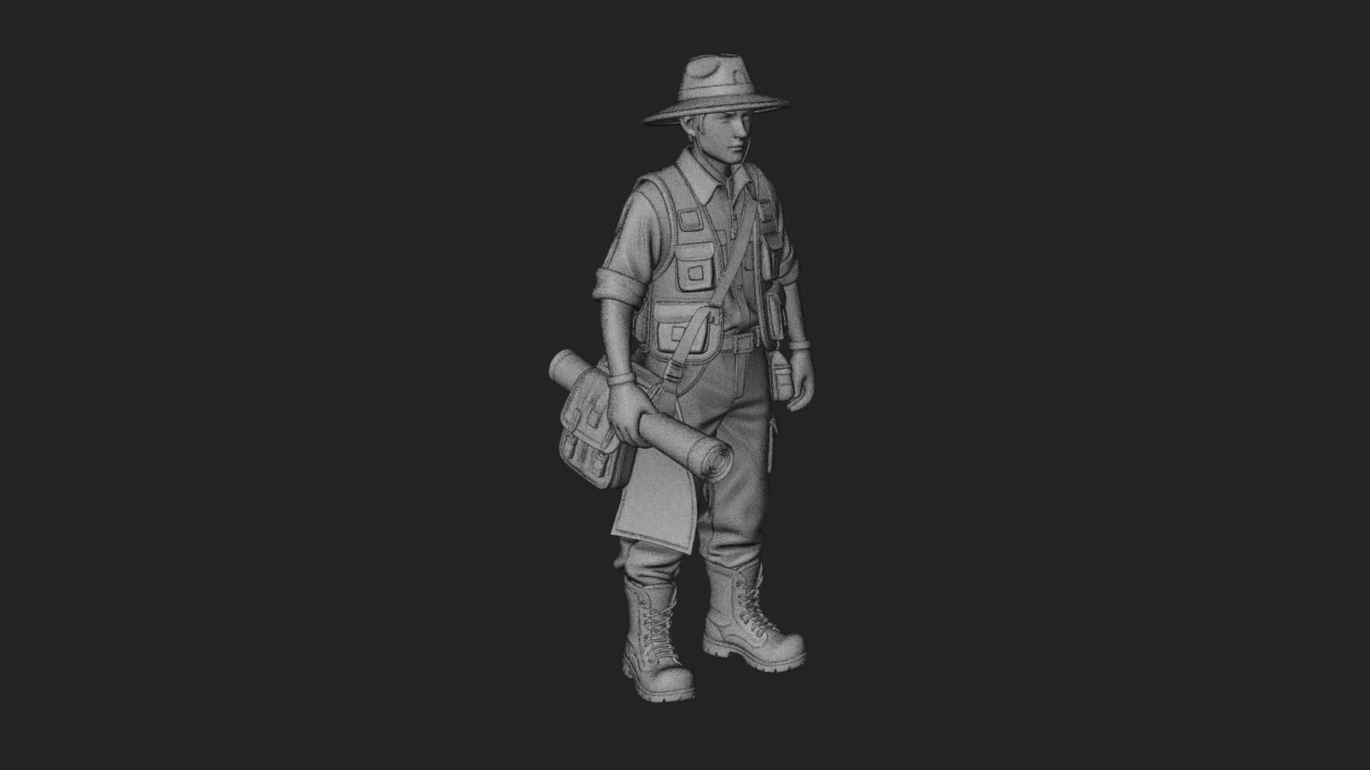 Explorer Man Statue Design 16 3D Print Model 3D Model