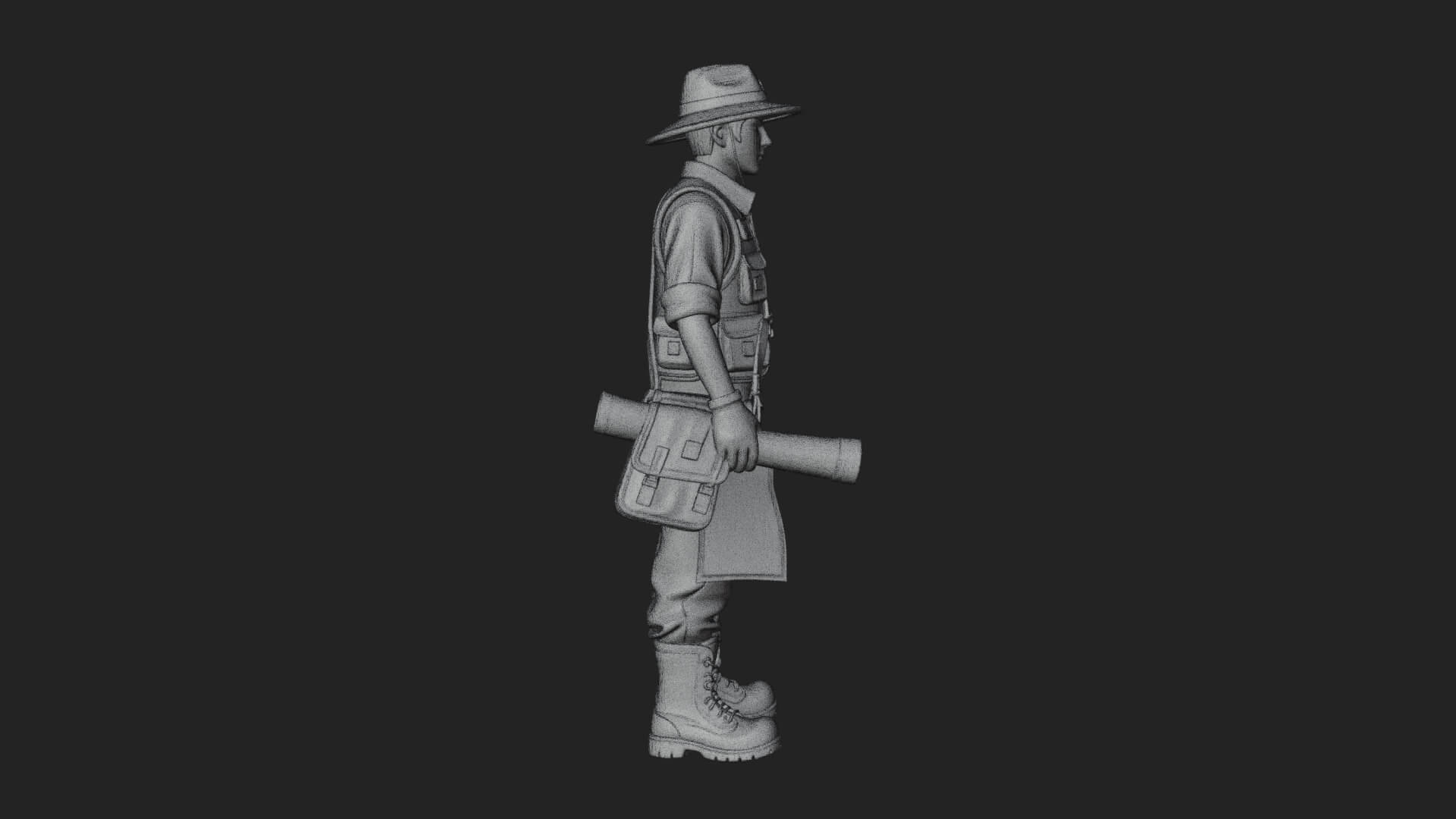 Explorer Man Statue Design 16 3D Print Model 3D Model