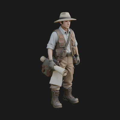 Explorer Man Statue Design 16 3D Print Model