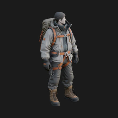 Explorer Man Statue Design 18 3D Print Model