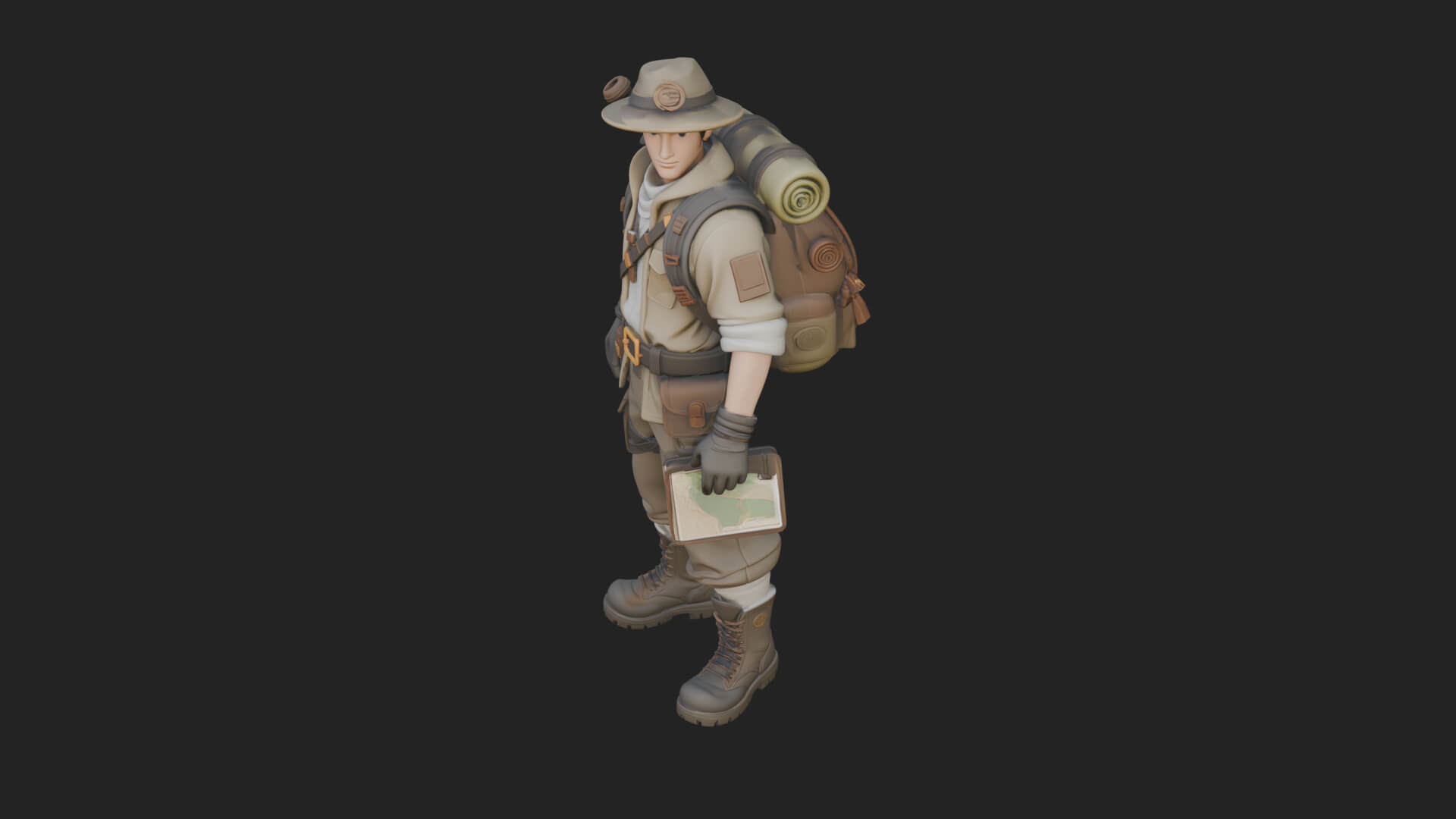 Explorer Man Statue Design 19 3D Print Model 3D Model
