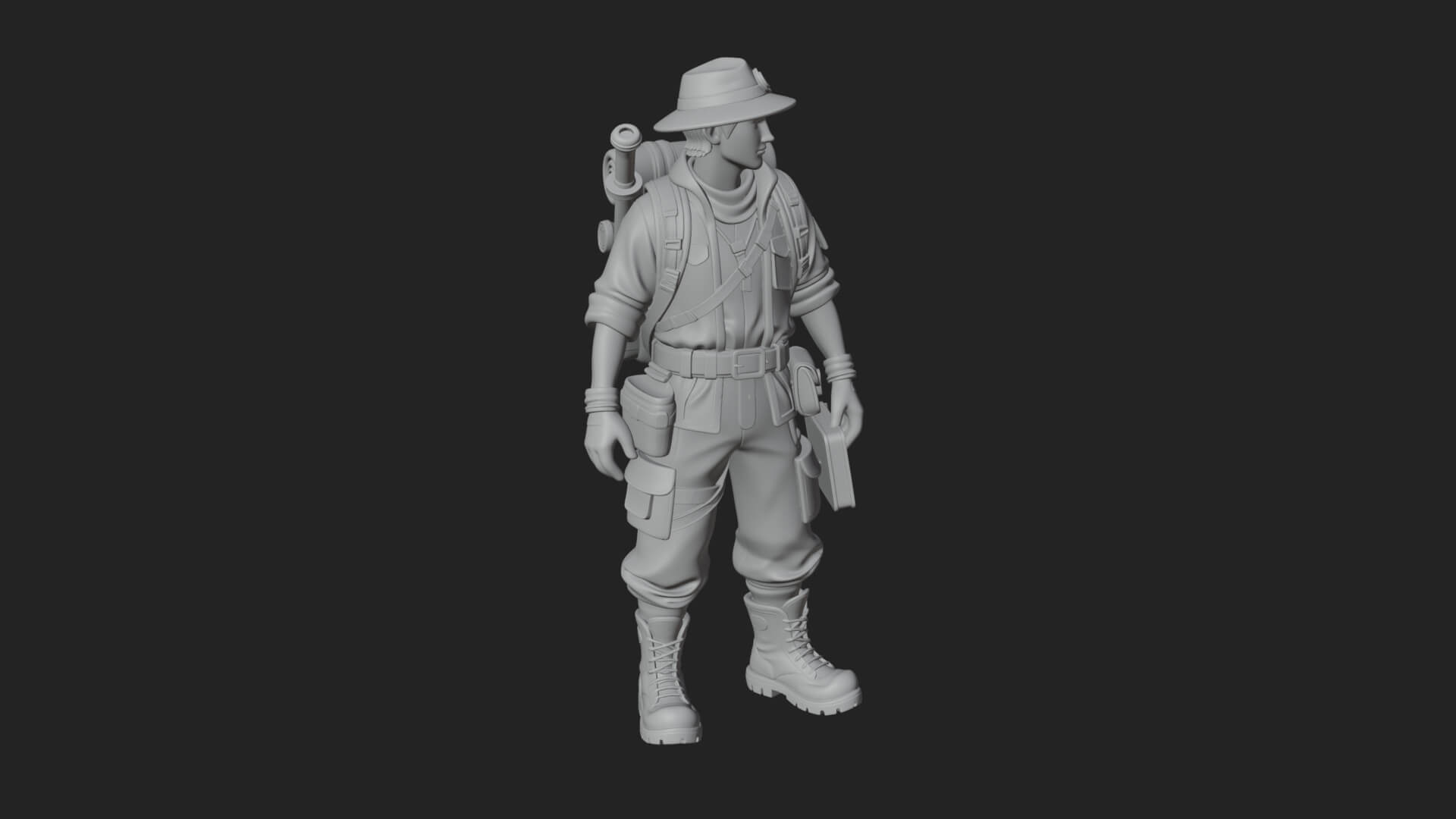 Explorer Man Statue Design 19 3D Print Model 3D Model