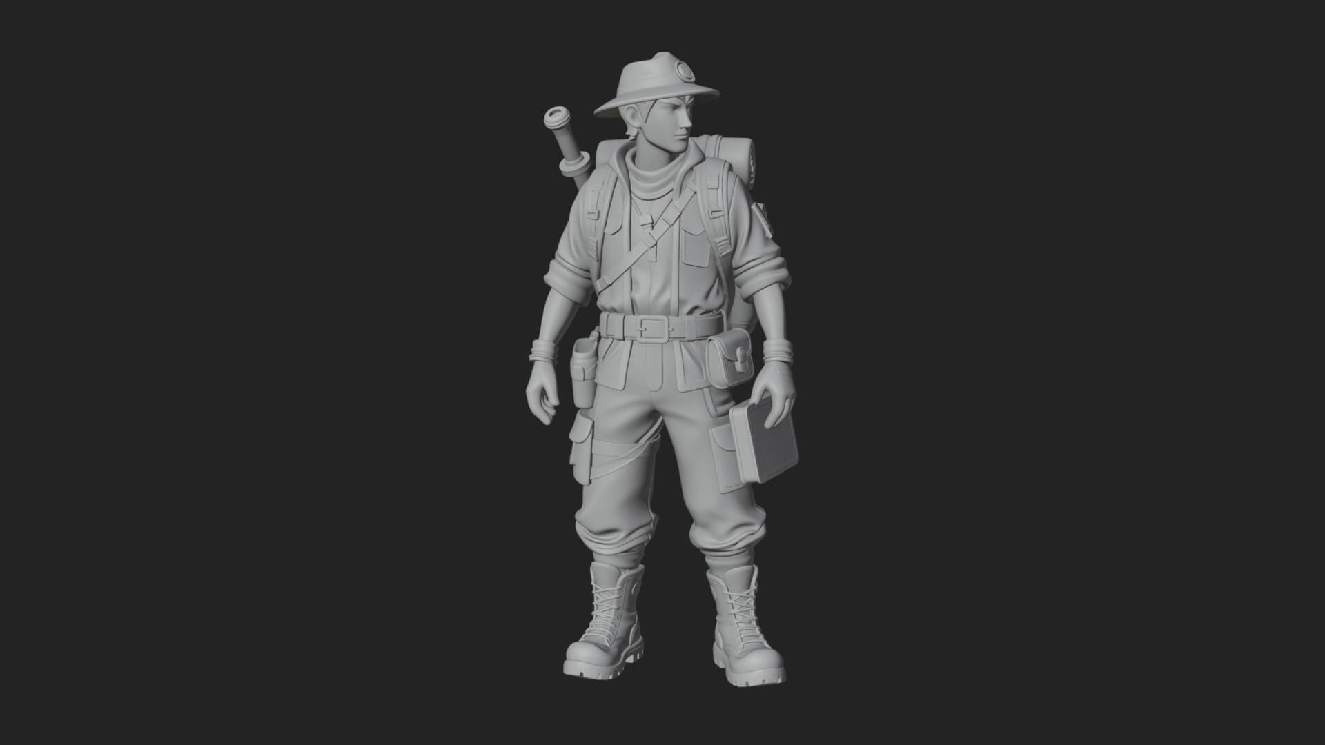 Explorer Man Statue Design 19 3D Print Model 3D Model
