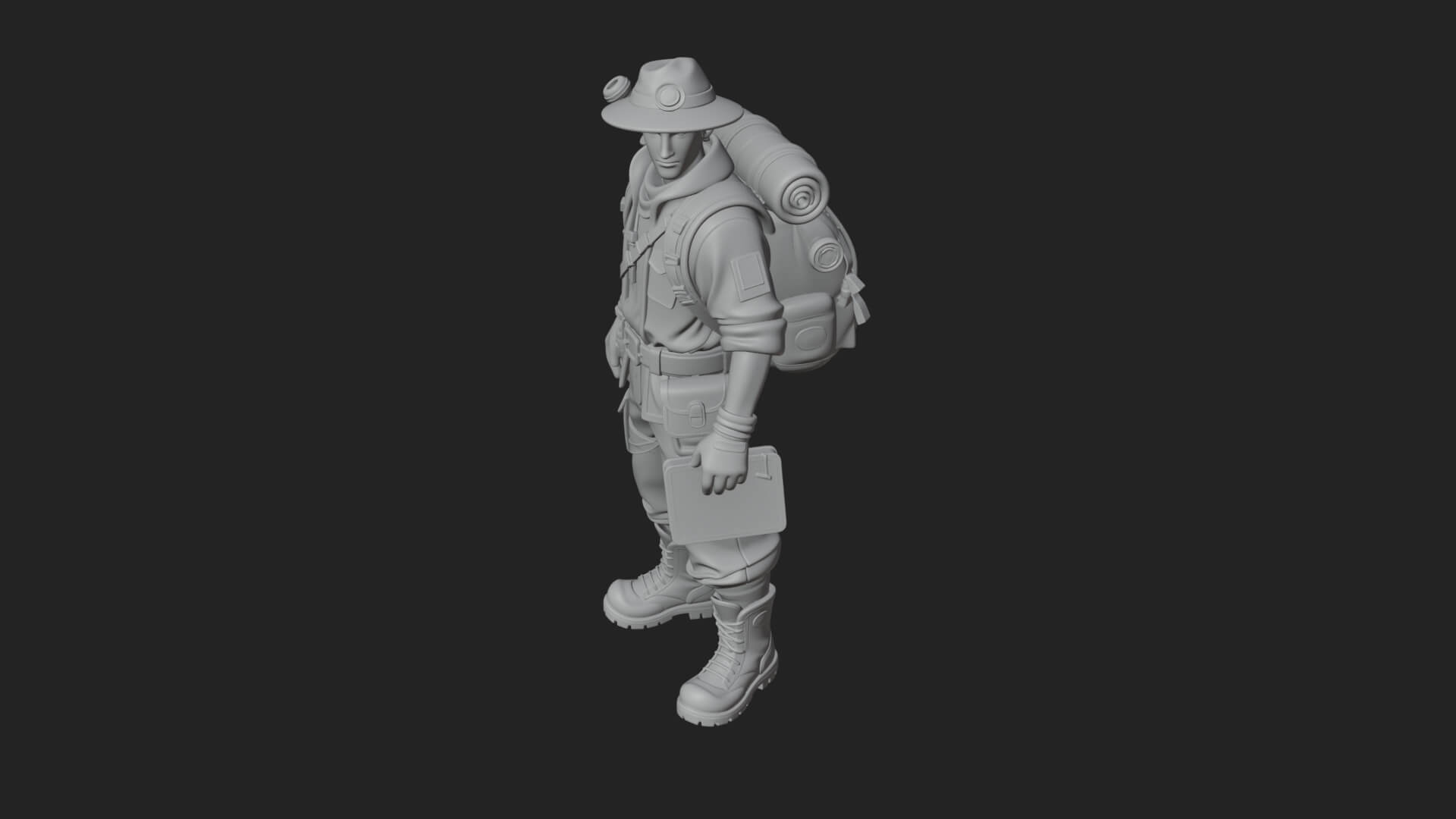 Explorer Man Statue Design 19 3D Print Model 3D Model