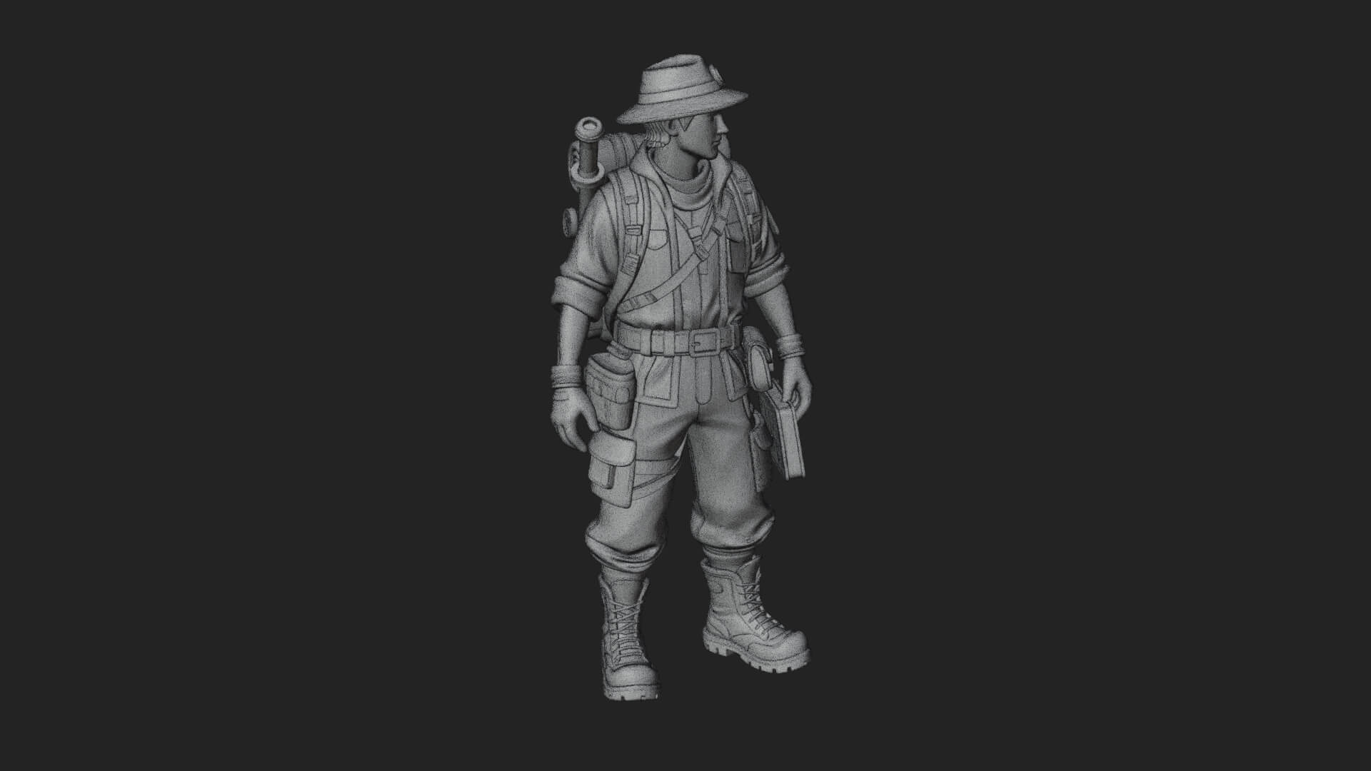 Explorer Man Statue Design 19 3D Print Model 3D Model