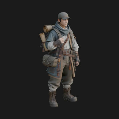 Explorer Man Statue Design 20 3D Print Model