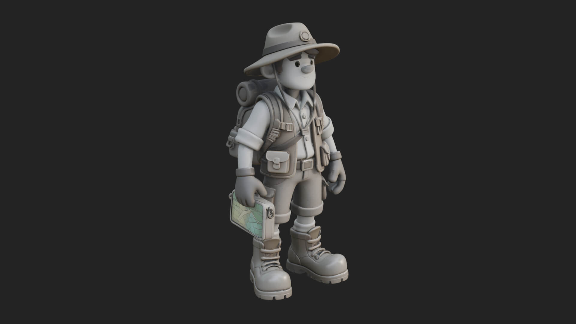 Explorer Man Statue Design 21 3D Print Model 3D Model