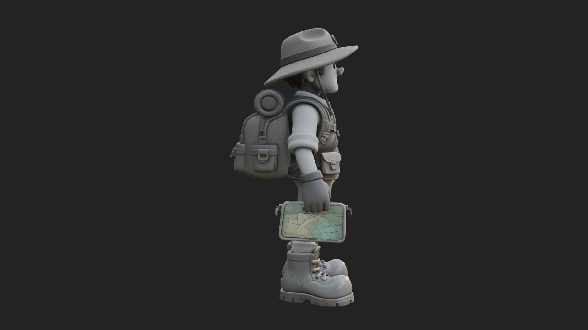 Explorer Man Statue Design 21 3D Print Model 3D Model