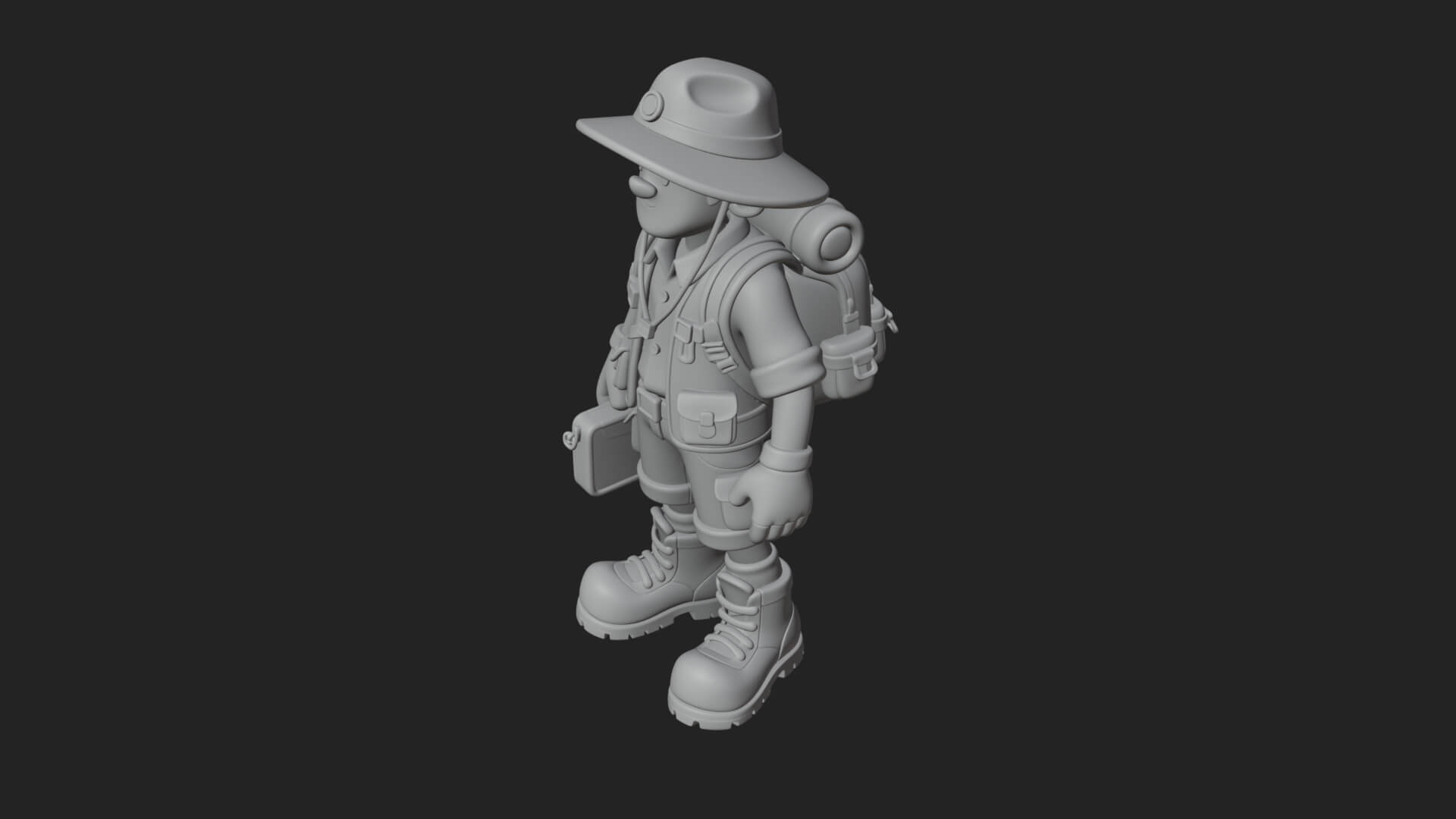 Explorer Man Statue Design 21 3D Print Model 3D Model