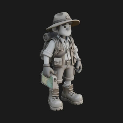 Explorer Man Statue Design 21 3D Print Model