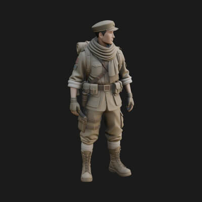 Explorer Man Statue Design 22 3D Print Model