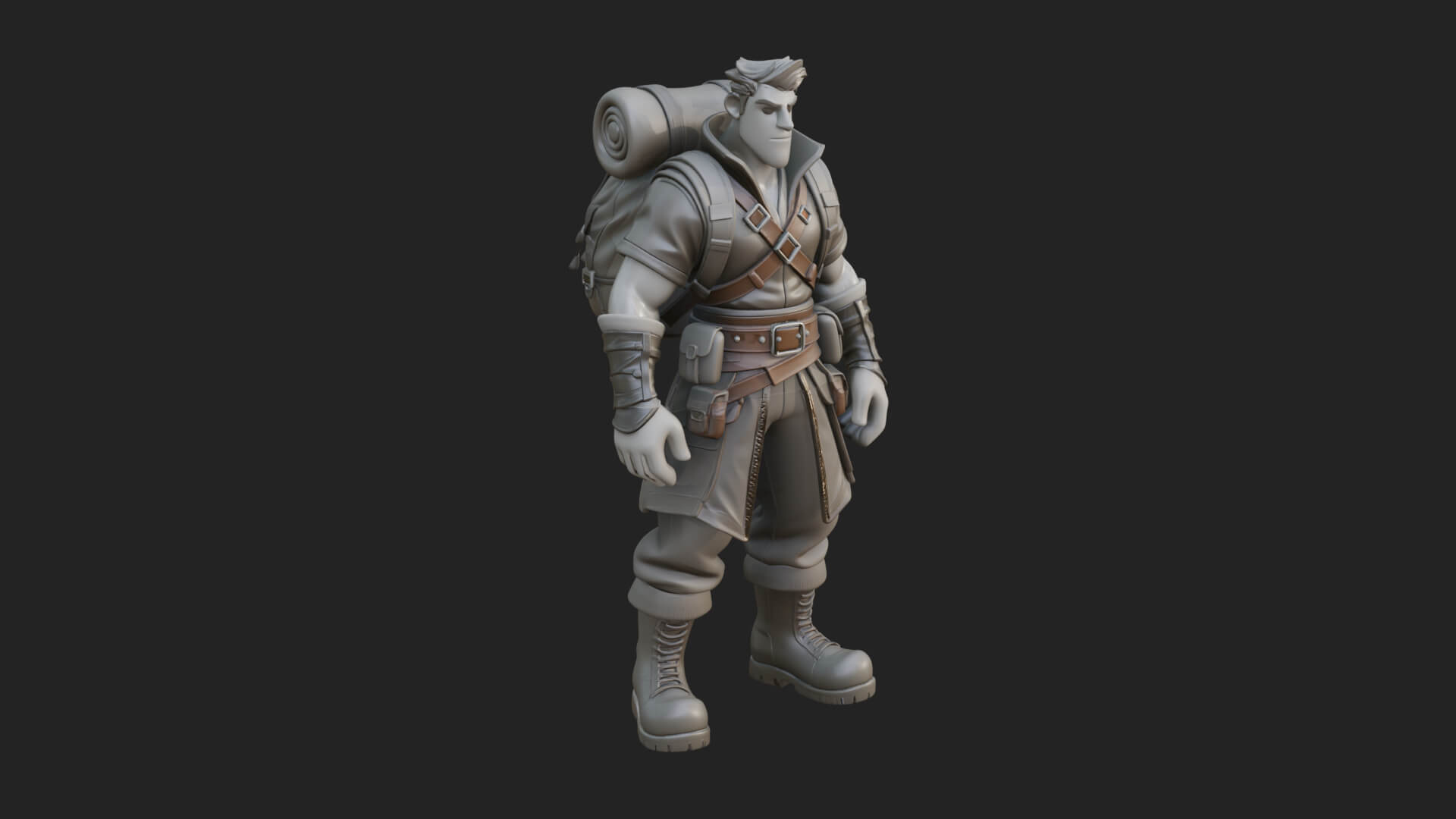 Explorer Man Statue Design 23 3D Print Model 3D Model
