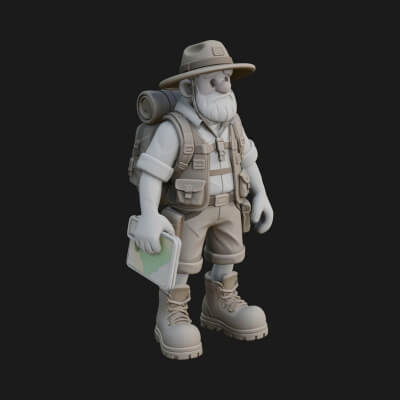 Explorer Man Statue Design 24 3D Print Model