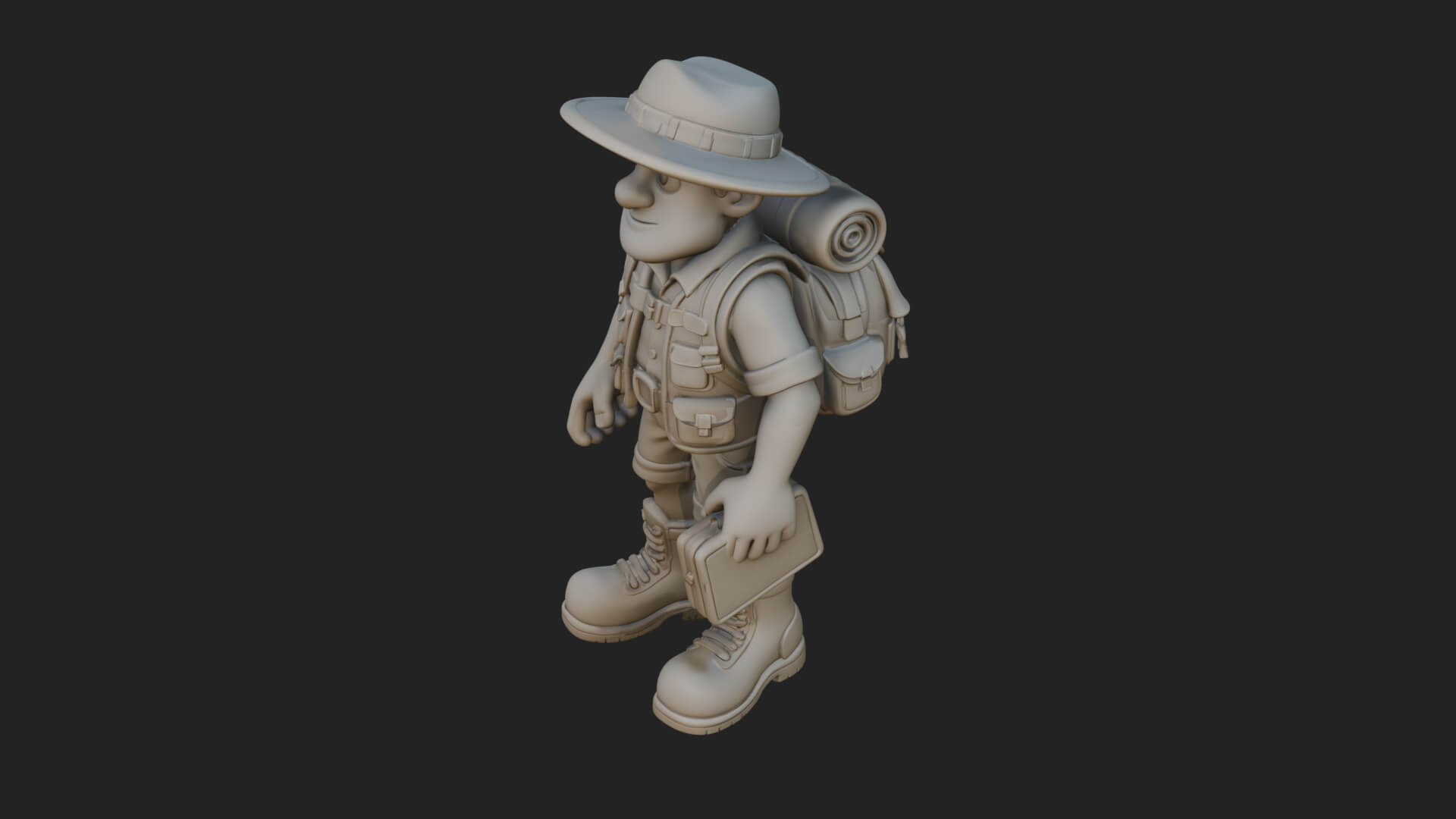 Explorer Man Statue Design 25 3D Print Model 3D Model