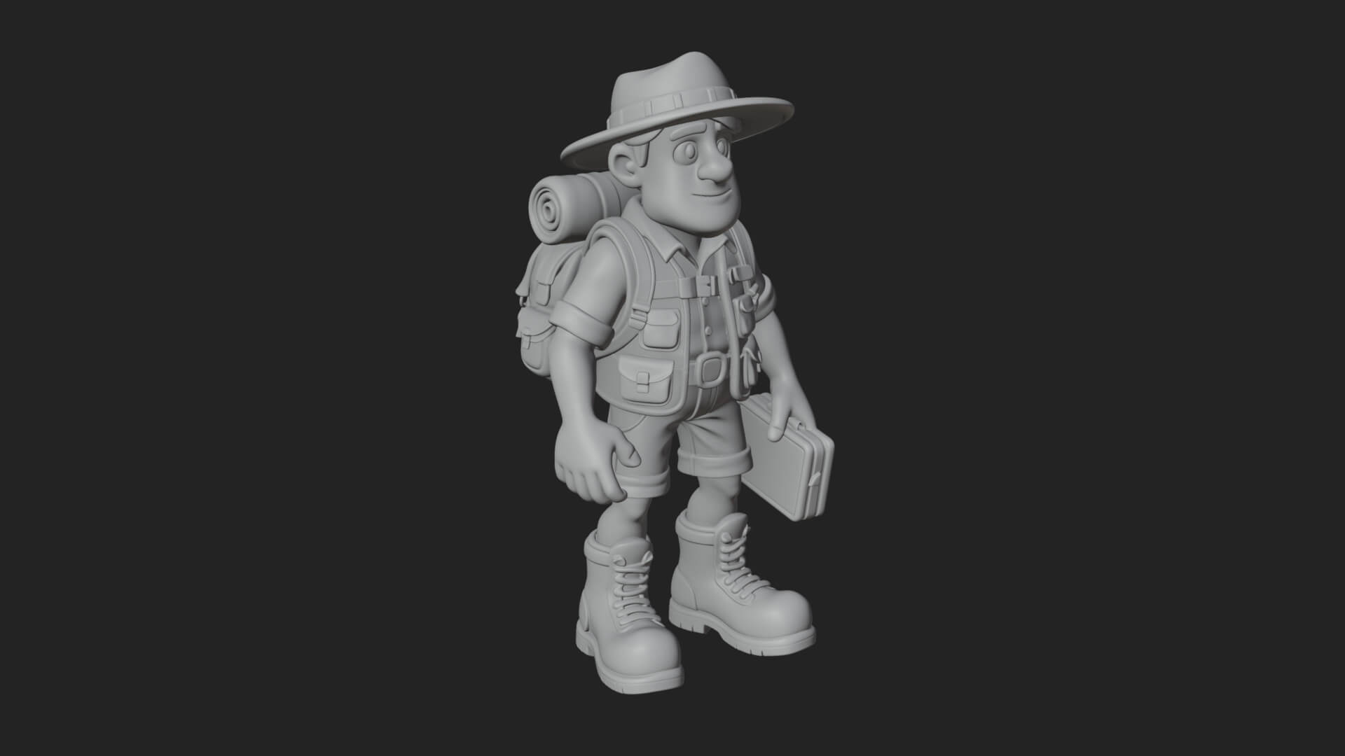 Explorer Man Statue Design 25 3D Print Model 3D Model