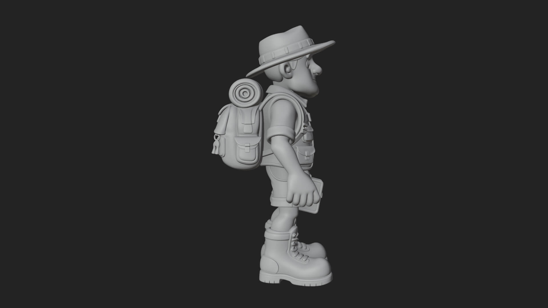Explorer Man Statue Design 25 3D Print Model 3D Model