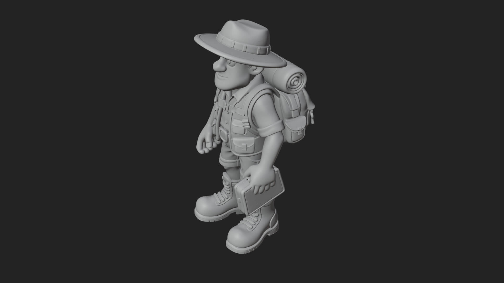 Explorer Man Statue Design 25 3D Print Model 3D Model
