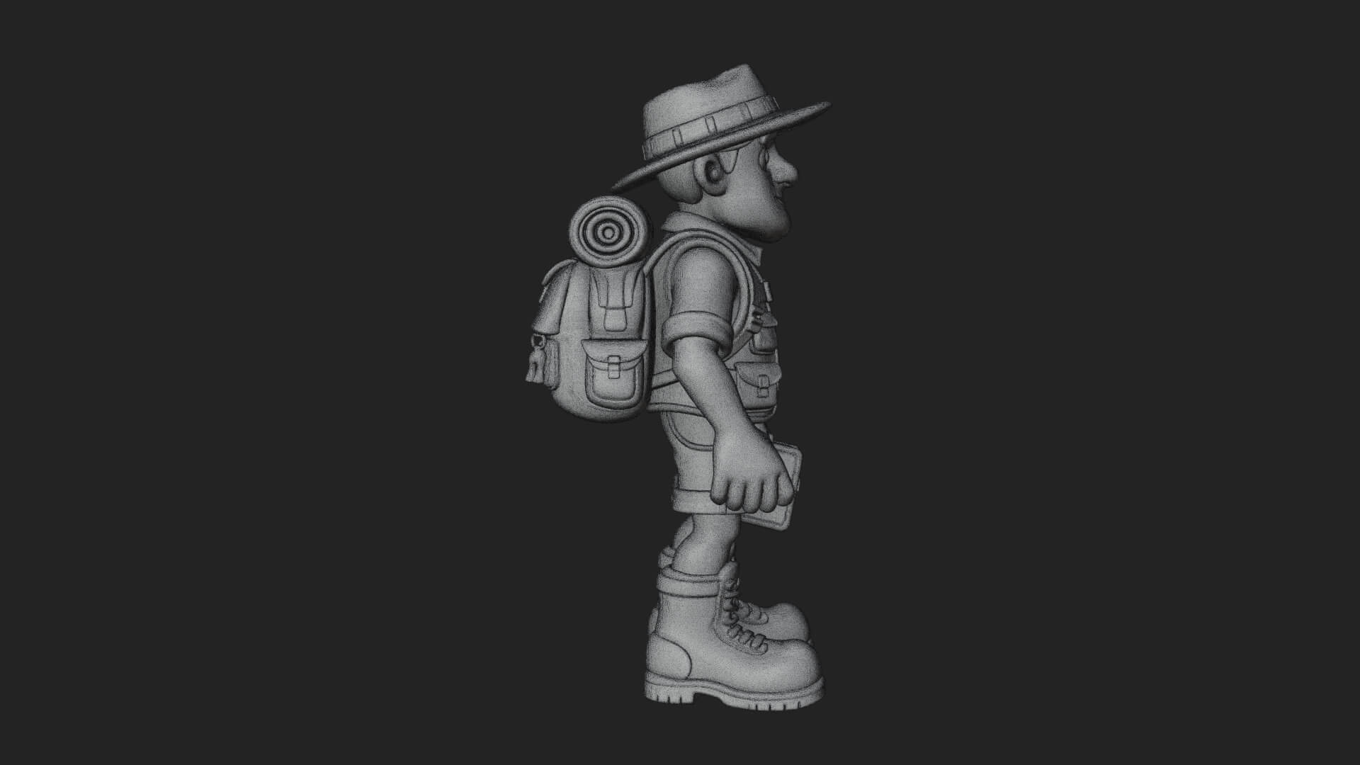 Explorer Man Statue Design 25 3D Print Model 3D Model
