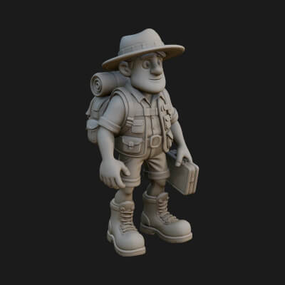 Explorer Man Statue Design 25 3D Print Model