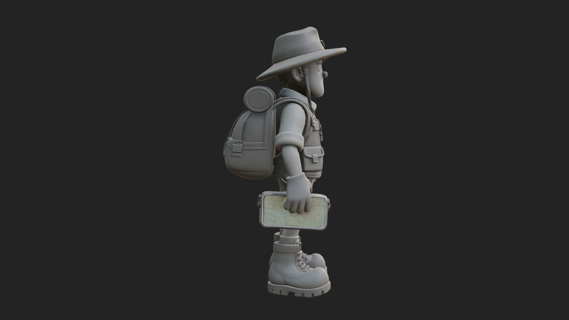 Explorer Man Statue Design 26 3D Print Model 3D Model