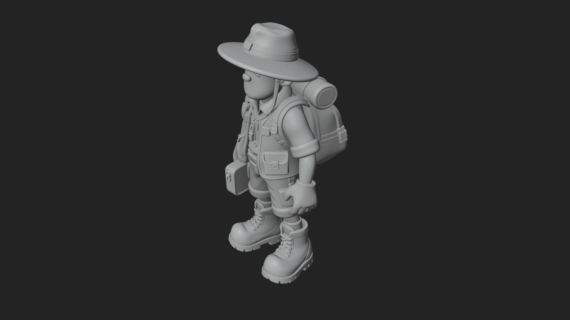 Explorer Man Statue Design 26 3D Print Model 3D Model