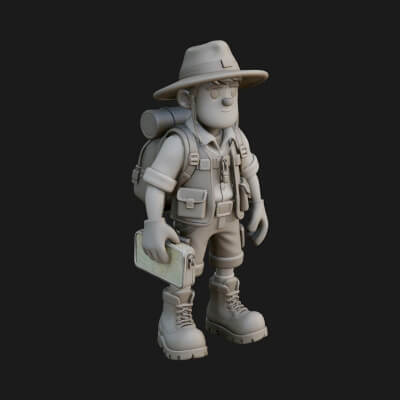 Explorer Man Statue Design 26 3D Print Model