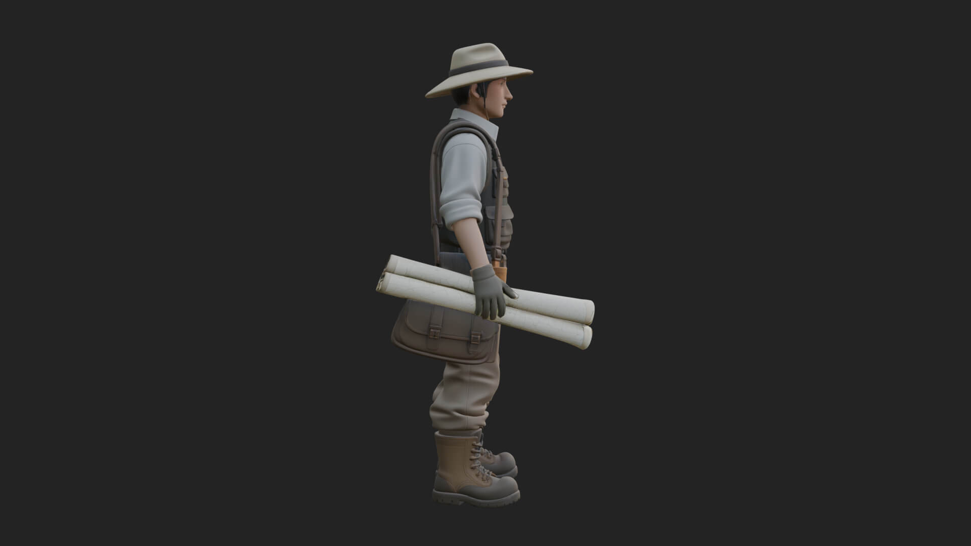Explorer Man Statue Design 29 3D Print Model 3D Model