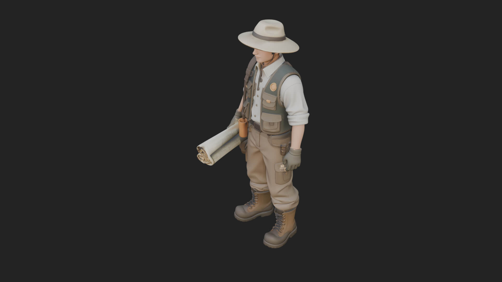 Explorer Man Statue Design 29 3D Print Model 3D Model