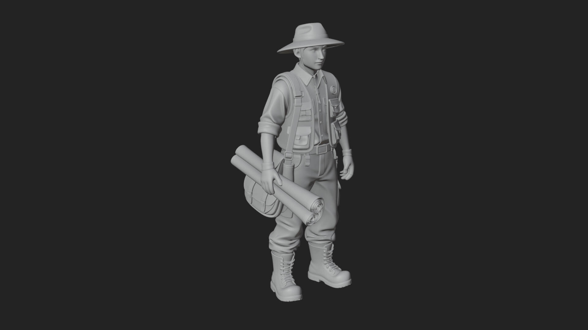 Explorer Man Statue Design 29 3D Print Model 3D Model
