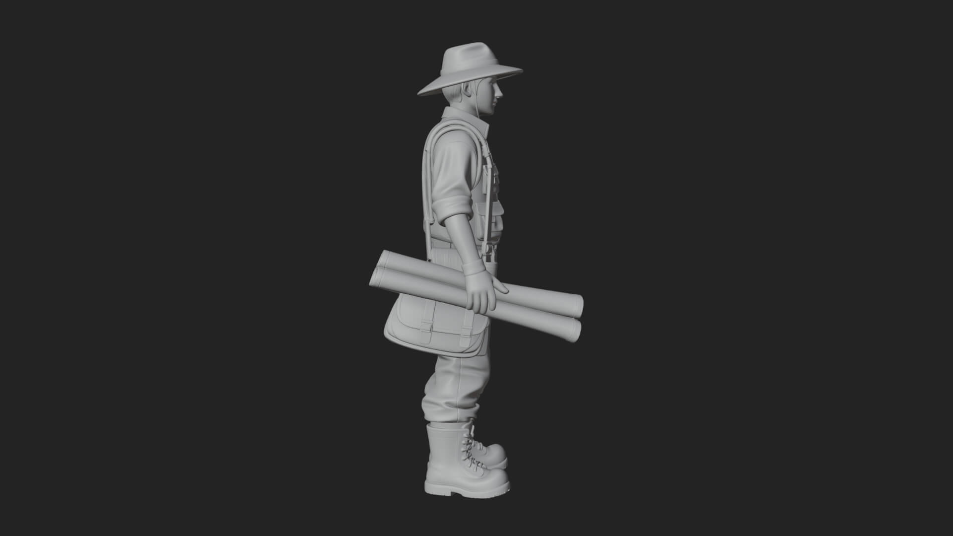 Explorer Man Statue Design 29 3D Print Model 3D Model